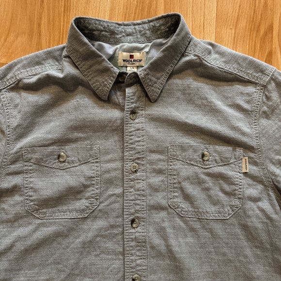 Woolrich Lightweight Short Sleeve Button Up Collared Shirt- Men’s Large - Picture 1 of 8